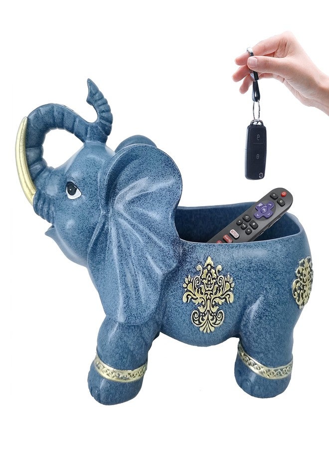 JORAE Elephant Statue Fun Candy Dish Key Bowl Home Decor Table Figurine Sundries Container Trinket Storage Organizer Box Desk Bar Office Sculpture, 7.8" H, Polyresin - Image 1